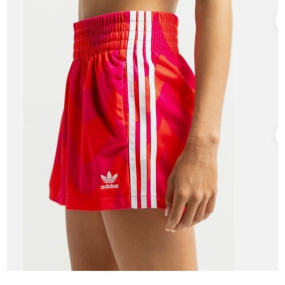 adidas Pants - Adidas Marimekko marathon Athletic Shorts womens size estimated s-m Pink Red